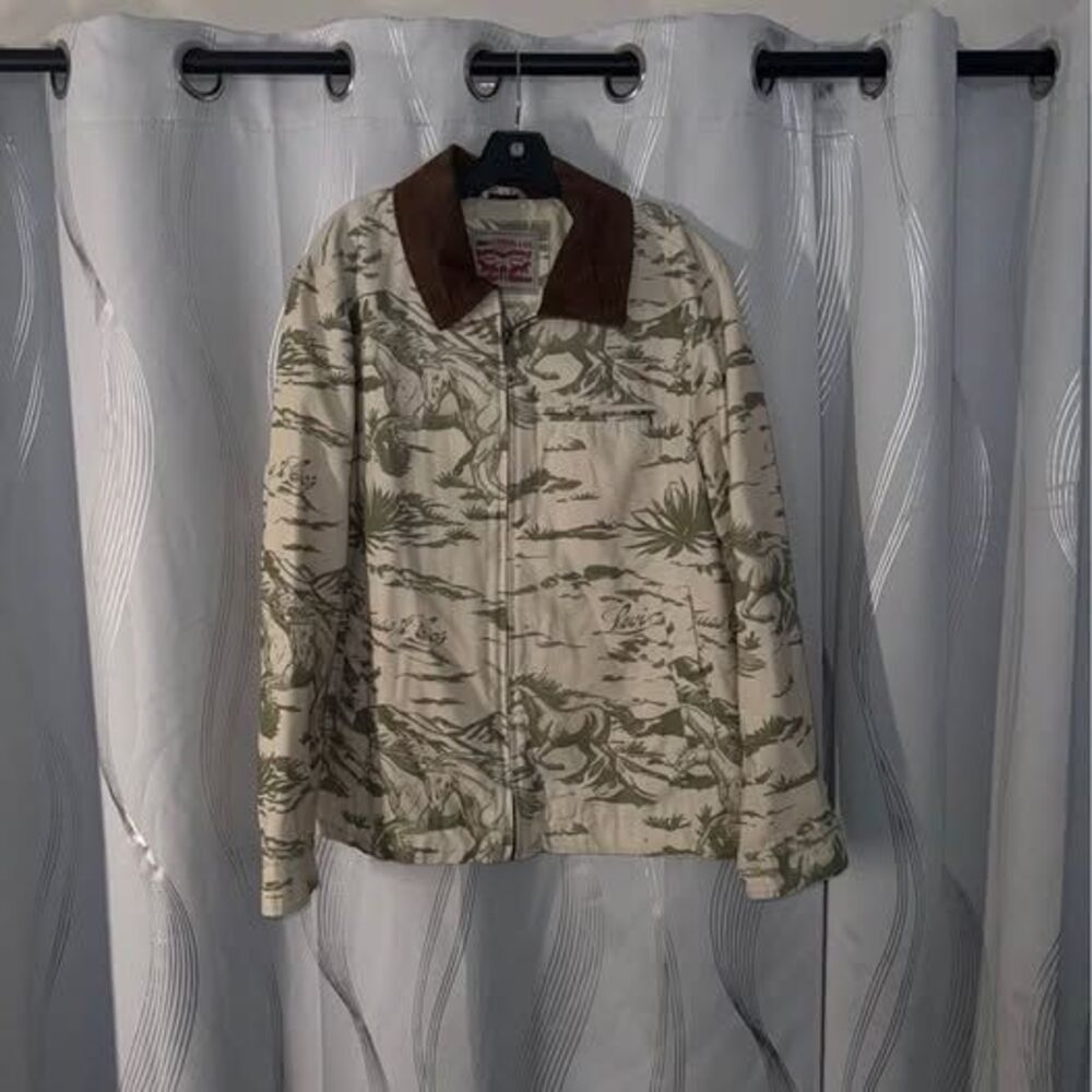 Rare Levi Strauss & Co. Toile Horse Print Trucker Jacket